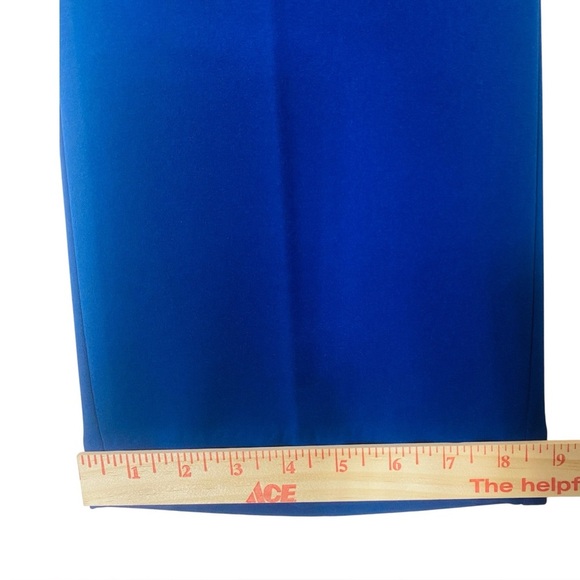 Alfred Dunner Elegant Royal Blue Satin Feel Flowy Wide Leg Small Pull on Pants - Picture 8 of 9